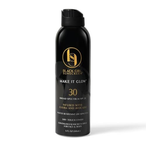 Black Girl Sunscreen Make it Glow Sunscreen Spray SPF 30 - Ultra Sheer, No White Cast for Face & Body, Water Resistant 80 min, 5 oz - görsel 2
