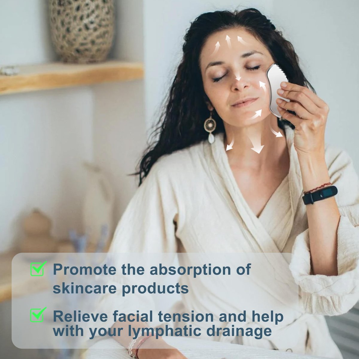 MoHern 2-Piece Stainless Steel Gua Sha Tool Set for Face Sculpting, Jawline Massage & Puffiness Reduction – Durable GuaSha Facial Massager - görsel 13