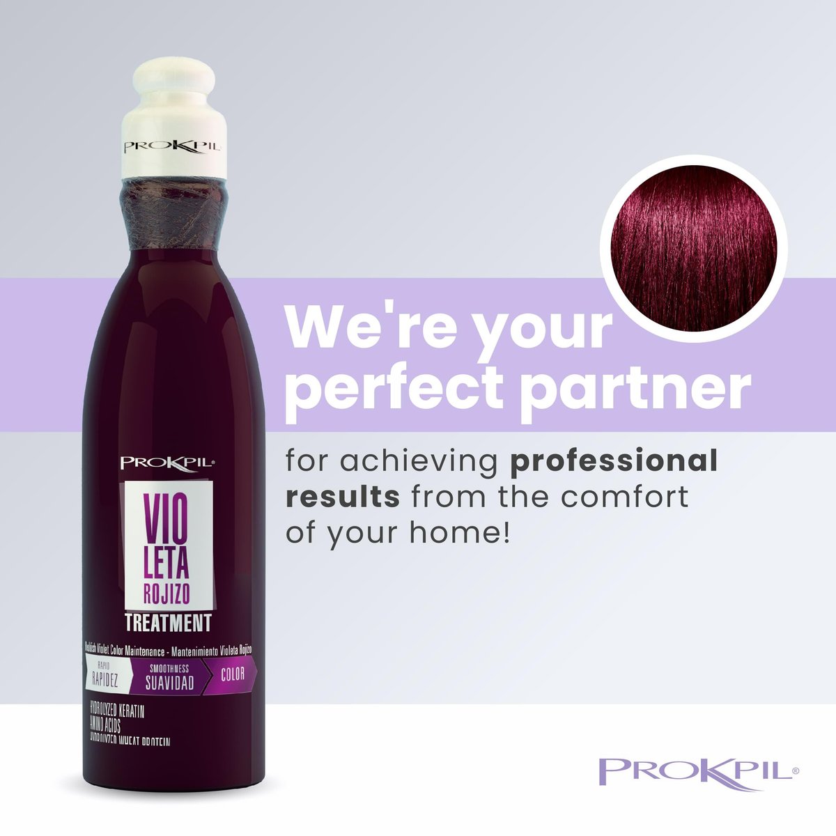 Prokpil Reddish Violet Color Depositing Treatment - Nuance 10.1oz (300ml) | Violeta Rojizo Matizante Avelisse