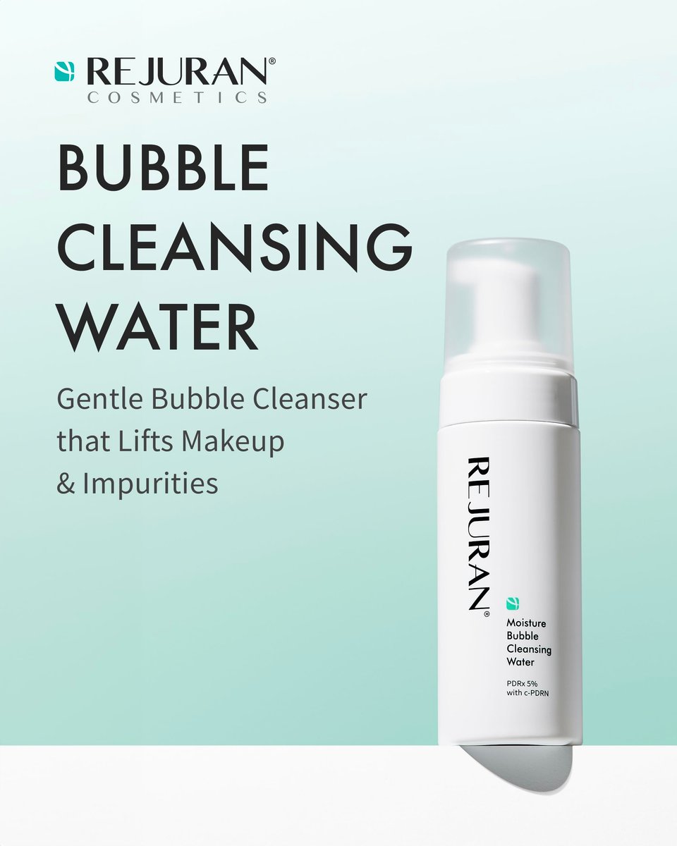 REJURAN Moisture Bubble Cleansing Water with c-PDRN – Hydrating Micellar Foaming Cleanser for Makeup Removal, pH-Balanced Korean Skin Care (5.07 fl oz) Avelisse
