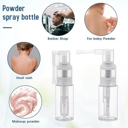 KALIONE 2-Pack 25ml Empty Powder Spray Bottles – Reusable Detachable Travel Bottles for Face, Hair, Body, Nail