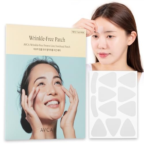 AVCA Wrinkle Repair Patches for Frown Lines, Forehead Lines, and Smile Lines - Korean Anti Wrinkle Patch, Non-Invasive Wrinkle Smoothers for Face (55 Count) Avelisse