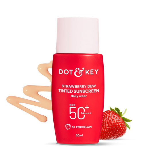 Dot & Key Strawberry Dew Tinted Sunscreen SPF 50 PA++++ | Broad Spectrum Face Sunscreen | For All Skin Types | 50 ml Avelisse