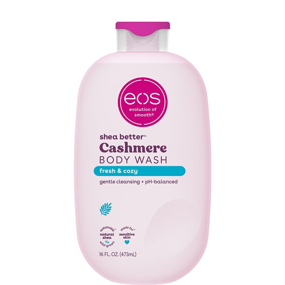 eos Cashmere Body Wash – Fresh & Cozy Moisturizing Body Wash, Creamy Gel Formula with Shea Butter, Glycerin & Vitamin E, pH Balanced for Sensitive Skin, Vegan, 16 fl oz - görsel 1
