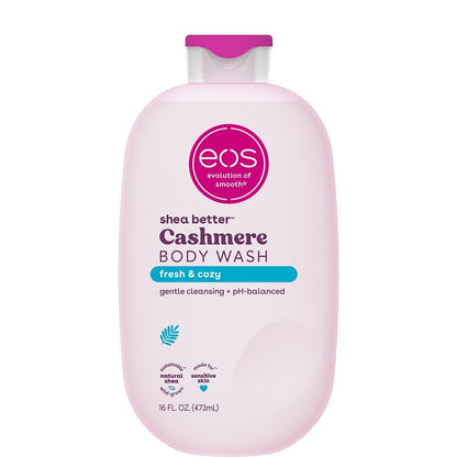 eos Cashmere Body Wash – Fresh & Cozy Moisturizing Body Wash, Creamy Gel Formula with Shea Butter, Glycerin & Vitamin E, pH Balanced for Sensitive Skin, Vegan, 16 fl oz