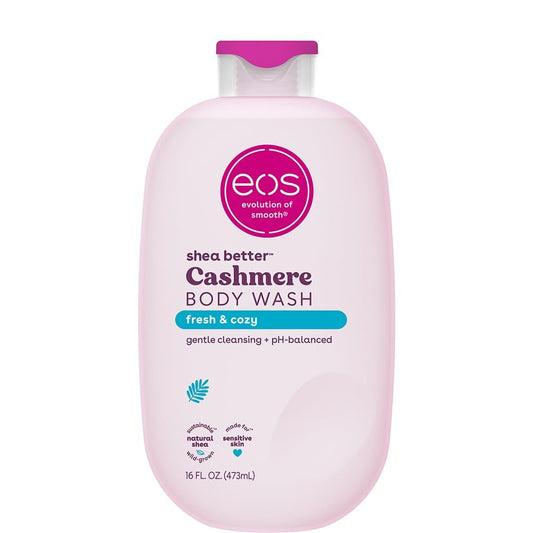 eos Cashmere Body Wash – Fresh & Cozy Moisturizing Body Wash, Creamy Gel Formula with Shea Butter, Glycerin & Vitamin E, pH Balanced for Sensitive Skin, Vegan, 16 fl oz