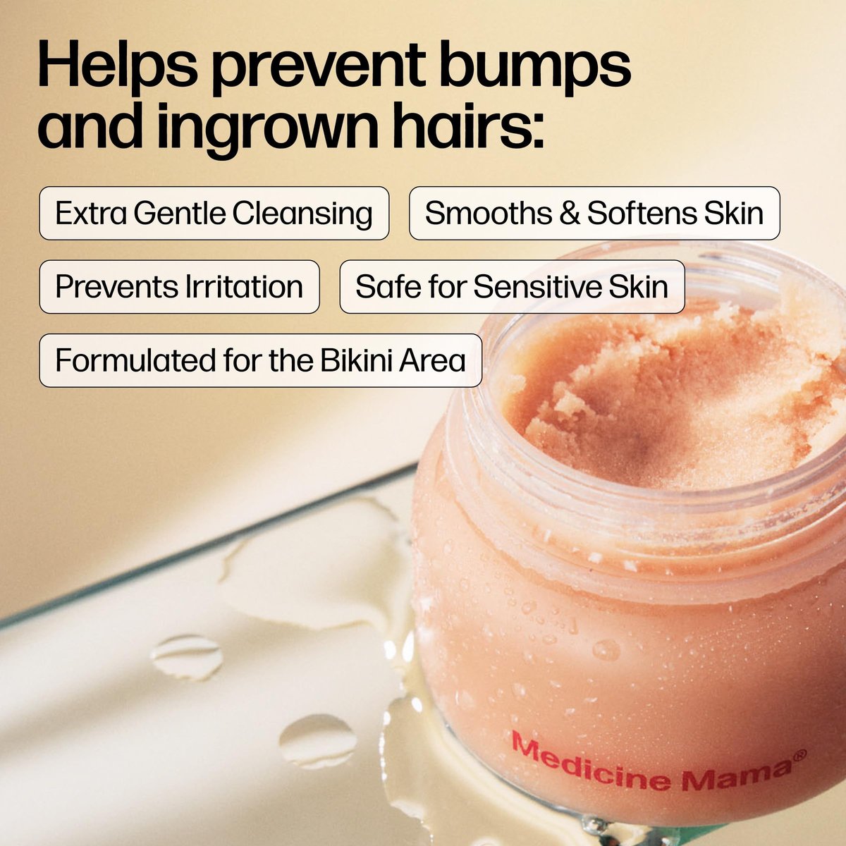 VMAGIC by Medicine Mama Grooming Polish – Natural Sugar Exfoliating Scrub for Pre-Grooming & Aftercare – Helps Prevent Ingrown Hairs – 4.5 oz Avelisse
