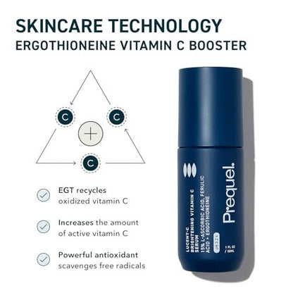 Prequel Skin Lucent-C Vitamin C Serum for Face - Professional L-Ascorbic Acid, Ferulic Acid & Niacinamide - Clinical Skincare for Luminous Firm Skin, 1 oz Pump Avelisse