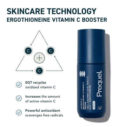 Prequel Skin Lucent-C Vitamin C Serum for Face - Professional L-Ascorbic Acid, Ferulic Acid & Niacinamide - Clinical Skincare for Luminous Firm Skin, 1 oz Pump Avelisse