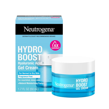 Neutrogena Hydro Boost Gel Cream for Normal/Dry Skin, 48-Hour Hydration, Fragrance-Free Face Moisturizer with Hyaluronic Acid, 1.7 oz + Trial Size Hydro Boost Hydrating Gel Cleanser, 0.5 fl oz Avelisse