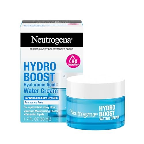 Neutrogena Hydro Boost Water Cream 72H Hydrating Face Moisturizer with Hyaluronic Acid for Normal to Extra Dry Skin, Fragrance Free, 1.7 oz + Trial Size Hydro Boost Hydrating Gel Cleanser 0.5 fl oz Avelisse