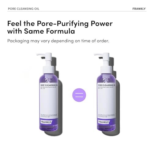 FRANKLY Pore Cleansing Oil – Deep Makeup Remover & Blackhead Cleanser with BHA, LHA, Amino Acids & Hyaluronic Acid for All Skin Types | Korean Skin Care | 6.8 fl oz Avelisse