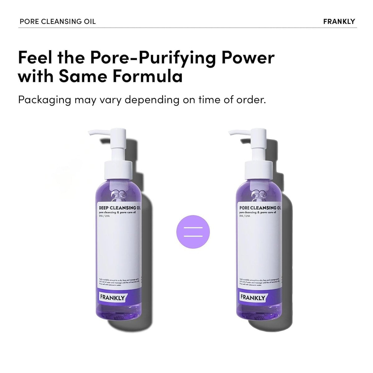 FRANKLY Pore Cleansing Oil – Deep Makeup Remover & Blackhead Cleanser with BHA, LHA, Amino Acids & Hyaluronic Acid for All Skin Types | Korean Skin Care | 6.8 fl oz Avelisse