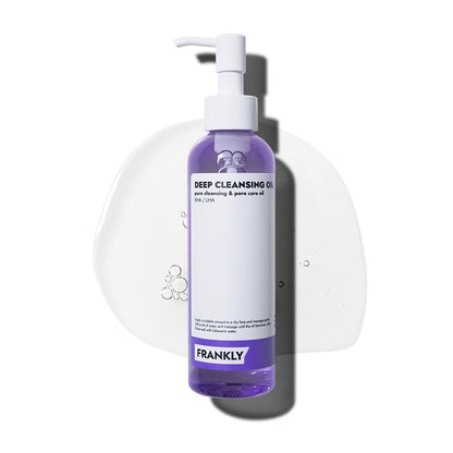 FRANKLY Pore Cleansing Oil – Deep Makeup Remover & Blackhead Cleanser with BHA, LHA, Amino Acids & Hyaluronic Acid for All Skin Types | Korean Skin Care | 6.8 fl oz Avelisse