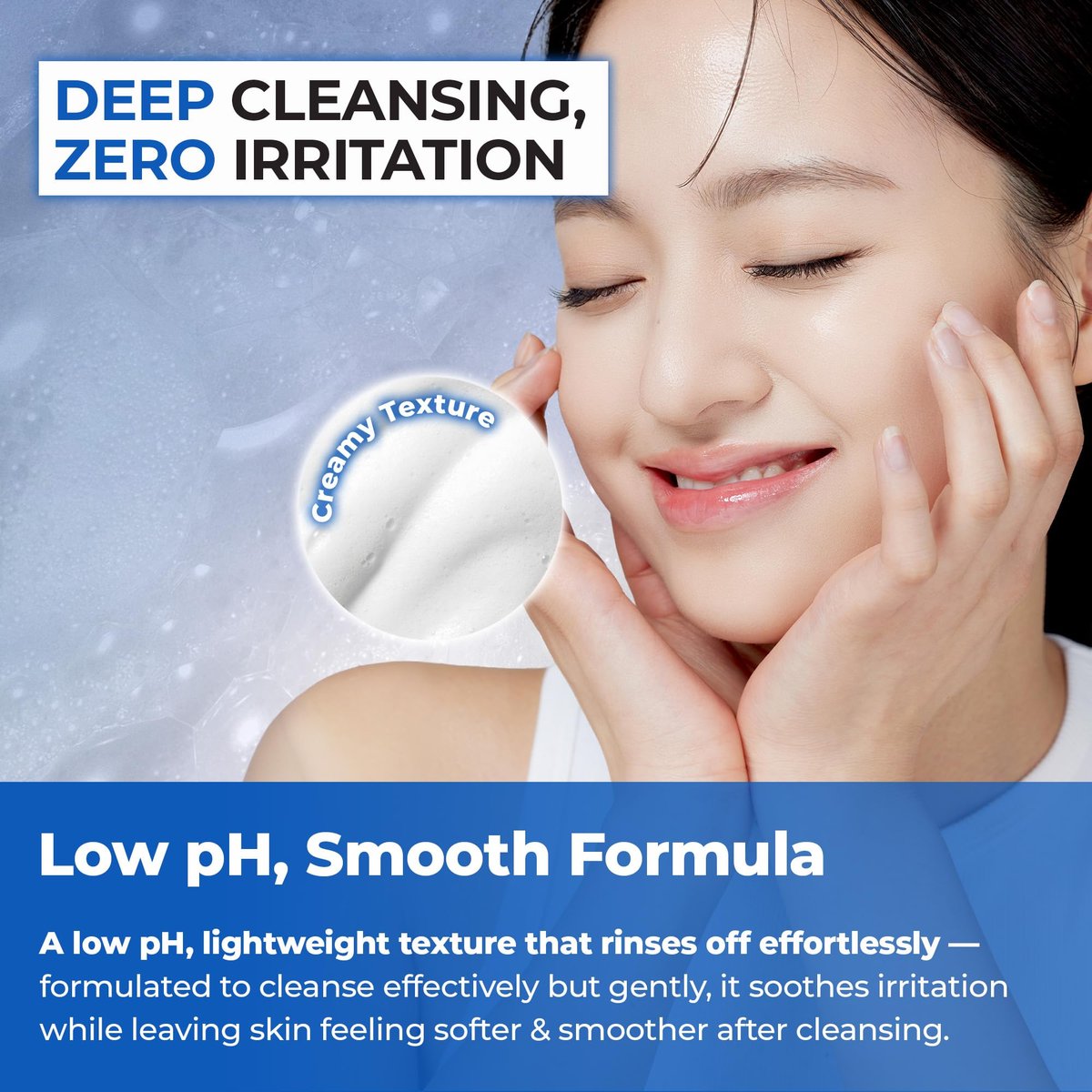 JUMISO Salicylic Acid 0.5% BHA Foaming Cleanser with Blue Clay – Low pH, Fragrance-Free Face Wash for Oily & Acne-Prone Skin – Blackhead & Pore Care, Non-Comedogenic, 4.23 oz Avelisse