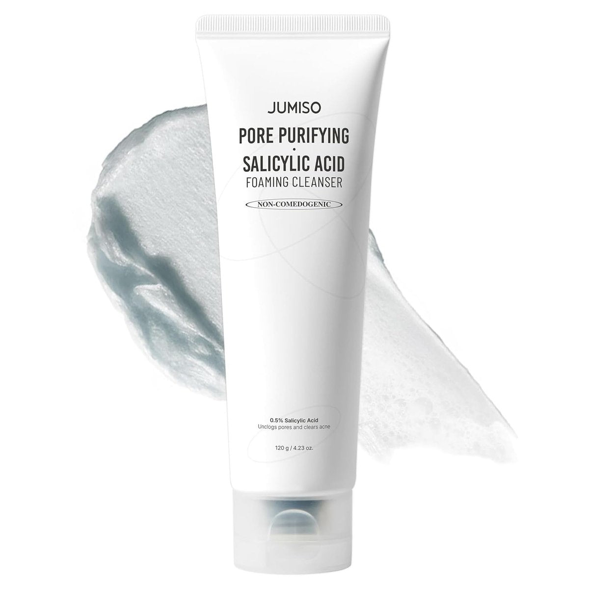 JUMISO Salicylic Acid 0.5% BHA Foaming Cleanser with Blue Clay – Low pH, Fragrance-Free Face Wash for Oily & Acne-Prone Skin – Blackhead & Pore Care, Non-Comedogenic, 4.23 oz Avelisse