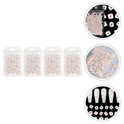 Poker Card Nail Charms - 3D Polymer Clay Nail Art Accessories for DIY Manicure, Compact Size 11x7cm, Assorted Colors for Home Salon Use