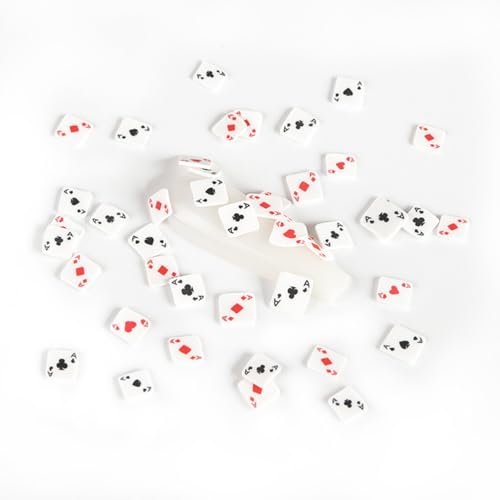 Poker Card Nail Charms - 3D Polymer Clay Nail Art Accessories for DIY Manicure, Compact Size 11x7cm, Assorted Colors for Home Salon Use - görsel 18