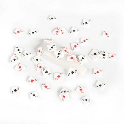Poker Card Nail Charms - 3D Polymer Clay Nail Art Accessories for DIY Manicure, Compact Size 11x7cm, Assorted Colors for Home Salon Use