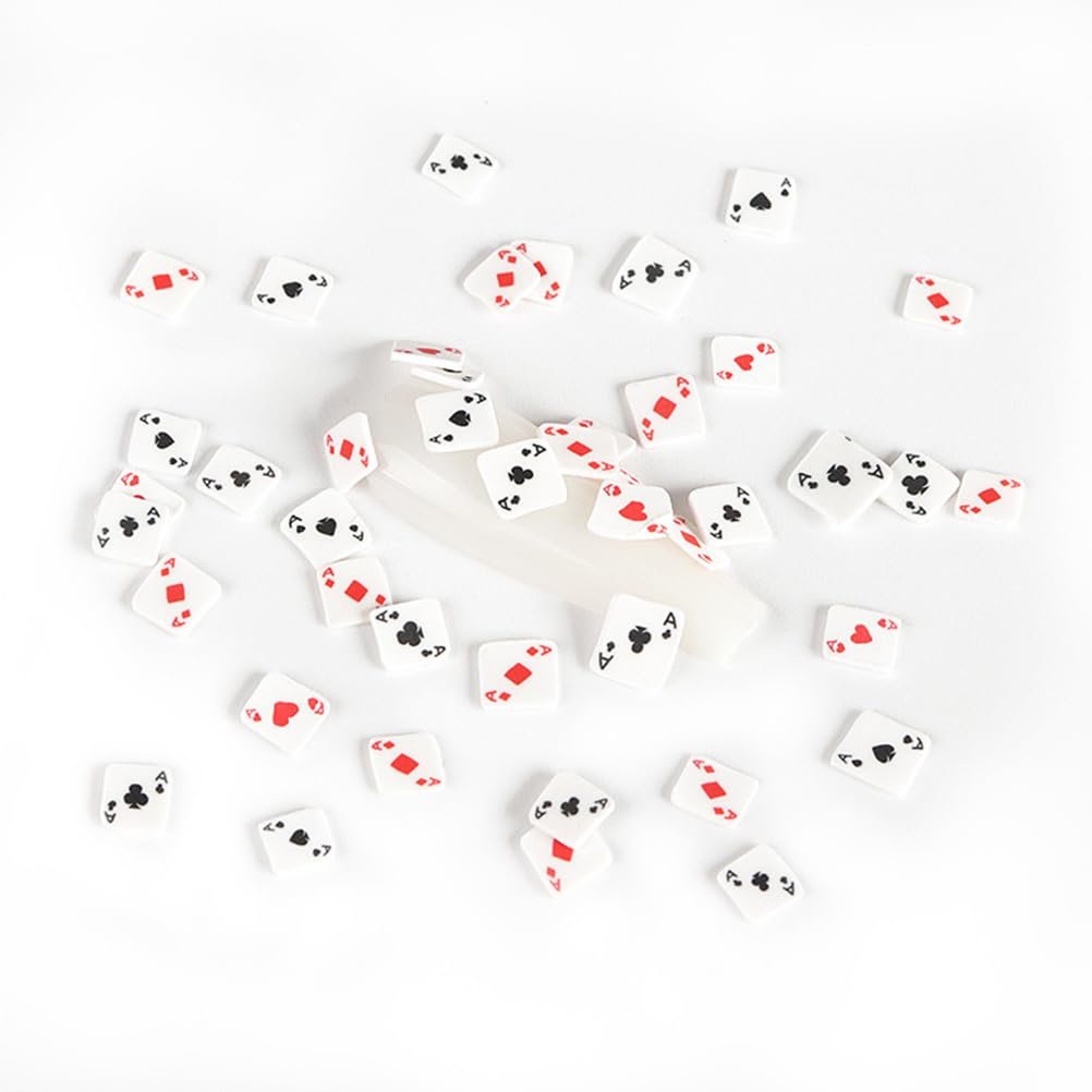 Poker Card Nail Charms - 3D Polymer Clay Nail Art Accessories for DIY Manicure, Compact Size 11x7cm, Assorted Colors for Home Salon Use - görsel 17