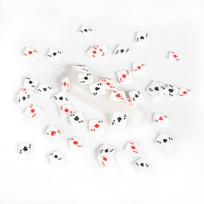 Poker Card Nail Charms - 3D Polymer Clay Nail Art Accessories for DIY Manicure, Compact Size 11x7cm, Assorted Colors for Home Salon Use