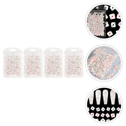 Poker Card Nail Charms - 3D Polymer Clay Nail Art Accessories for DIY Manicure, Compact Size 11x7cm, Assorted Colors for Home Salon Use