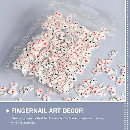 Poker Card Nail Charms - 3D Polymer Clay Nail Art Accessories for DIY Manicure, Compact Size 11x7cm, Assorted Colors for Home Salon Use