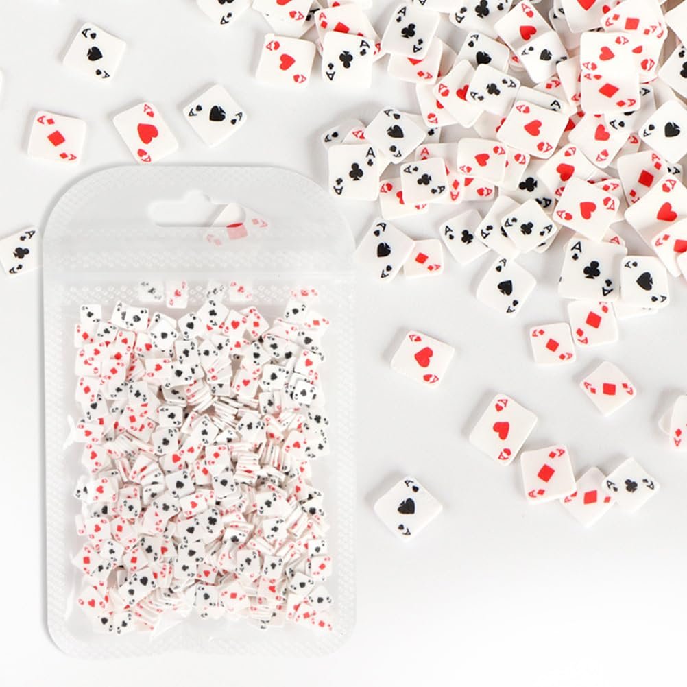 Poker Card Nail Charms - 3D Polymer Clay Nail Art Accessories for DIY Manicure, Compact Size 11x7cm, Assorted Colors for Home Salon Use - görsel 1