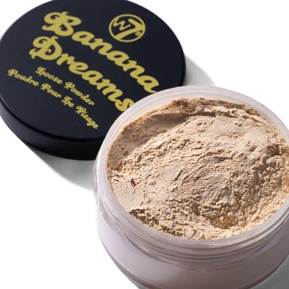 W7 Loose Face Powder Trio - Banana, Nude & Pink Setting Powders - Ultra-Fine 3-Piece Set for Flawless Makeup