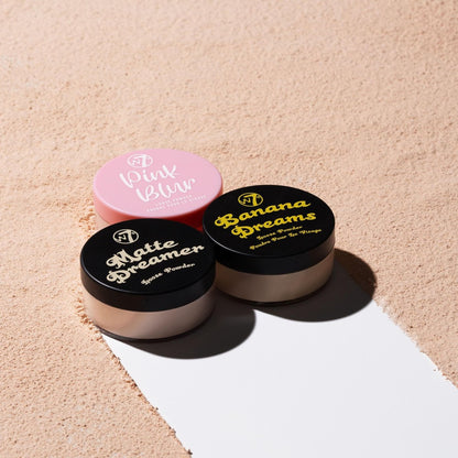 W7 Loose Face Powder Trio - Banana, Nude & Pink Setting Powders - Ultra-Fine 3-Piece Set for Flawless Makeup