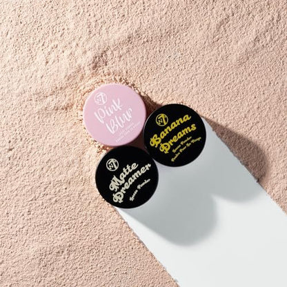 W7 Loose Face Powder Trio - Banana, Nude & Pink Setting Powders - Ultra-Fine 3-Piece Set for Flawless Makeup