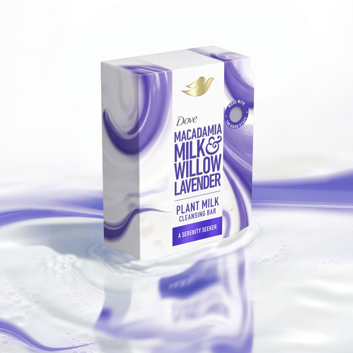 Dove Plant Milk Cleansing Bar Soap Macadamia Milk & Willow Lavender Serenity Seeker 4 Count – Gentle Moisturizing Cleanser for Sensitive Skin, Sulfate-Free, Paraben-Free, 98% Biodegradable Avelisse
