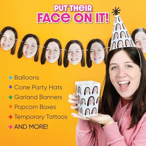 Custom Photo Fun Face Temporary Tattoos - Set of 12 Party Favors by Big Dot of Happiness - görsel 16