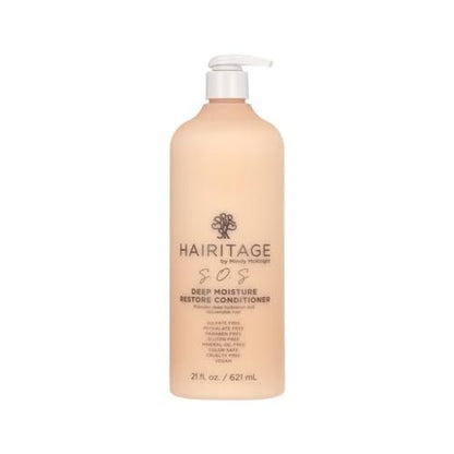 Hairitage S.O.S. Deep Moisture & Restore Deep Conditioner with Safflower Oil for Dry, Thick Hair - Hydrating - for Coily, Curly + Wavy Hair Types - Vegan for Women + Men, 21 fl. oz. Avelisse