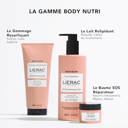 Lierac The Replenishing Moisturizing Body Lotion for Women, Enriched with Niacinamide, Urea & Shea Butter, Hydrates & Comfort to Dry Skin - 400ml