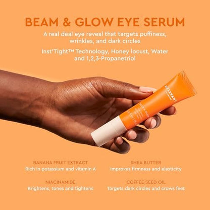 RELEVANT Beam and Glow Eye Serum – Hydrating Vegan Eye Serum with Shea Butter & Niacinamide – Gluten Free – 0.5 oz