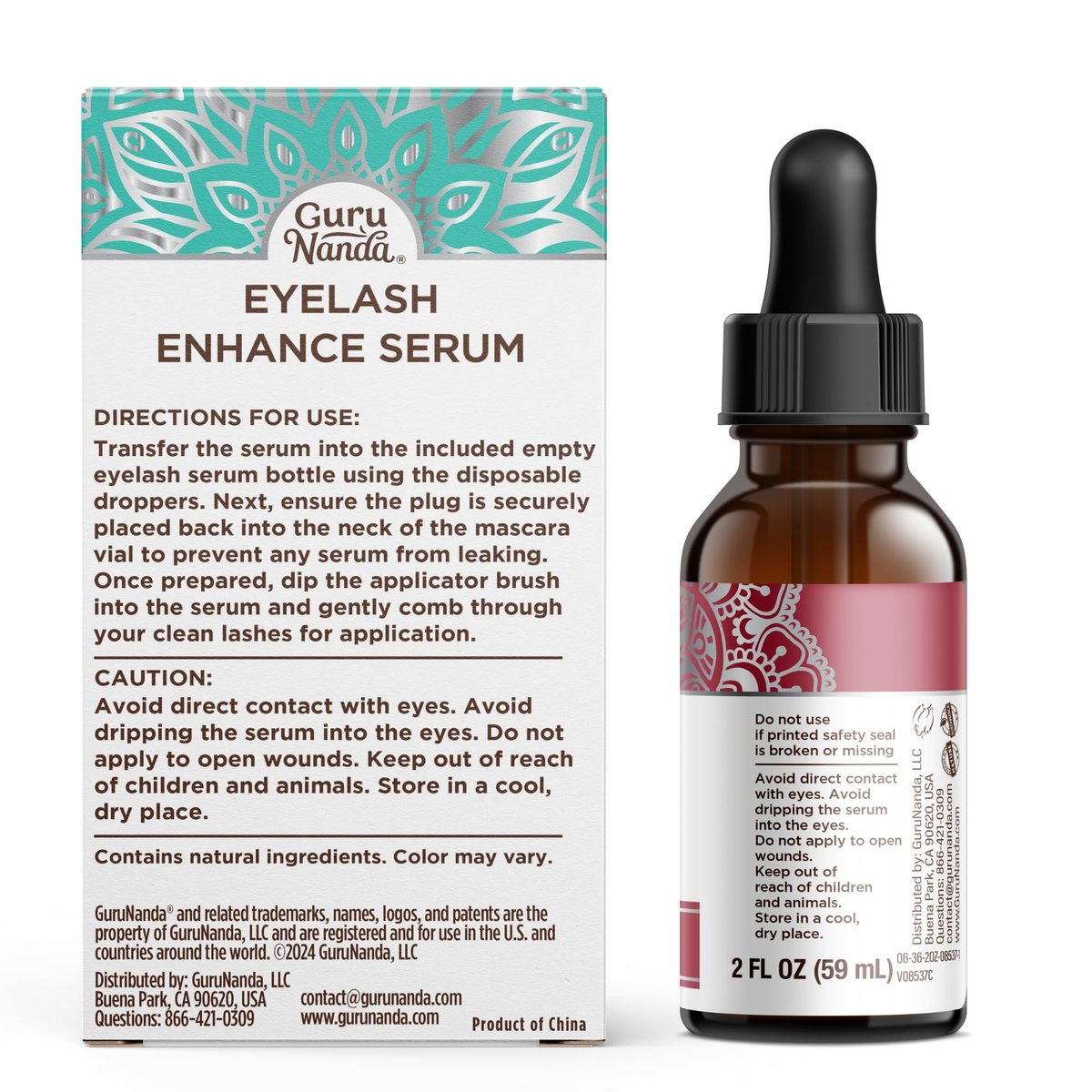 GuruNanda Natural Castor Oil Eyelash Enhance Serum with Rosemary Oil – Brush Applicator & 5 Pipettes, 2 Fl Oz - görsel 13