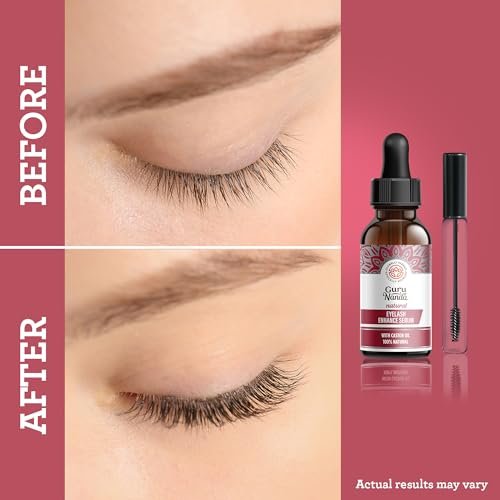 GuruNanda Natural Castor Oil Eyelash Enhance Serum with Rosemary Oil – Brush Applicator & 5 Pipettes, 2 Fl Oz - görsel 12