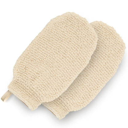 GUARD&MARINE Natural Hemp Shower Mitts – Exfoliating Bath Gloves for Men & Women, Set of 2 Washcloths, Soft Loofah Mittens for Body Scrub & Cleansing