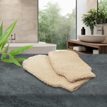 GUARD&MARINE Natural Hemp Shower Mitts – Exfoliating Bath Gloves for Men & Women, Set of 2 Washcloths, Soft Loofah Mittens for Body Scrub & Cleansing
