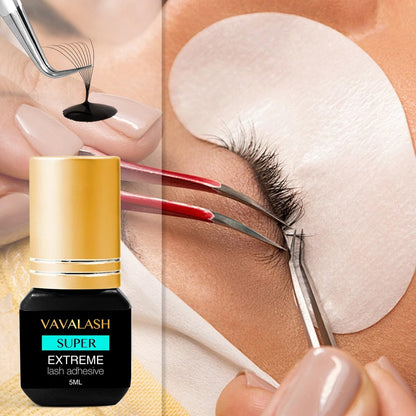 VAVALASH Professional Eyelash Extension Glue – 1 Second Drying, Long Lasting Black Lash Adhesive for Artists (5ml) Avelisse