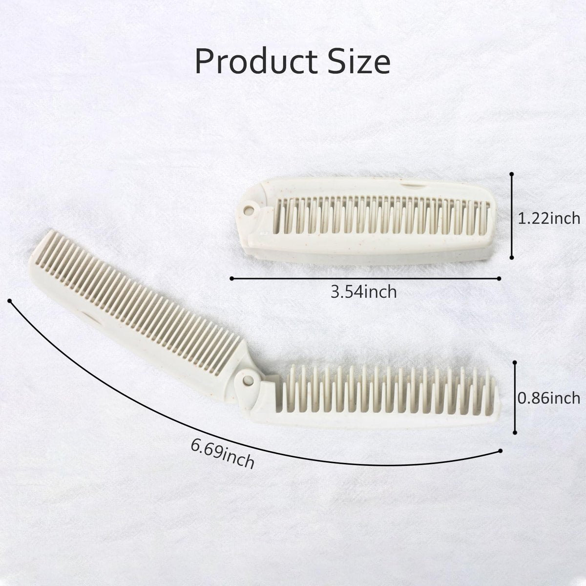 4 PCS Wheat Straw Foldable Hair & Makeup Comb Set - Eco-Friendly Travel Combs for Men & Women (Light Brown) - görsel 13