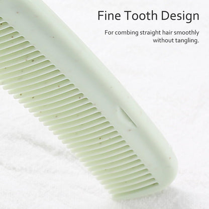 4 PCS Wheat Straw Foldable Hair & Makeup Comb Set - Eco-Friendly Travel Combs for Men & Women (Light Brown)