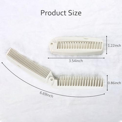 4 PCS Wheat Straw Foldable Hair & Makeup Comb Set - Eco-Friendly Travel Combs for Men & Women (Light Brown)
