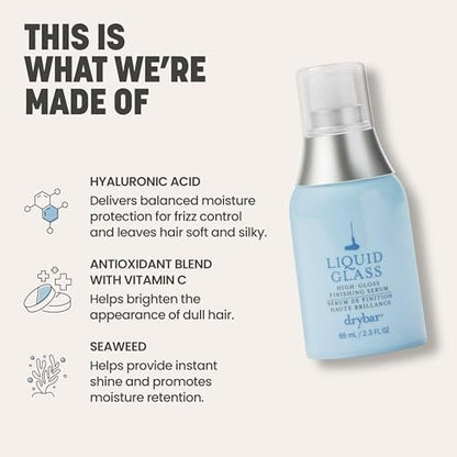Drybar Liquid Glass High-Gloss Finishing Serum – Anti-Frizz, Weightless Shine (2.3 oz) Avelisse