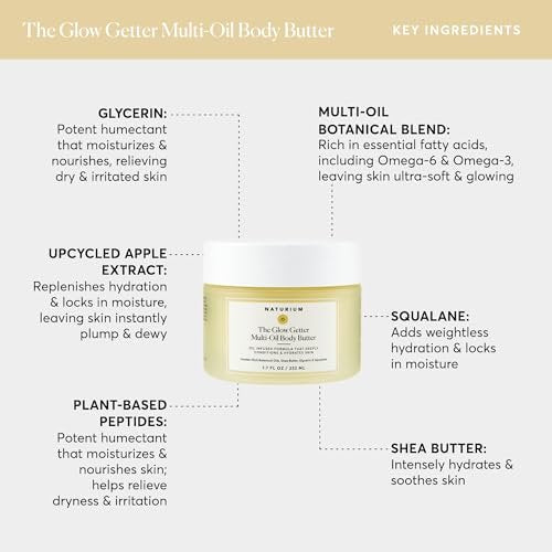 Naturium The Glow Getter Whipped Multi-Oil Body Butter - Firming & Hydrating Body Moisturizer with Shea Butter, 7.7 fl oz Avelisse