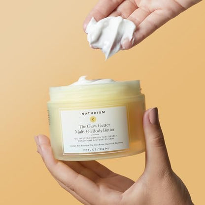 Naturium The Glow Getter Whipped Multi-Oil Body Butter - Firming & Hydrating Body Moisturizer with Shea Butter, 7.7 fl oz Avelisse