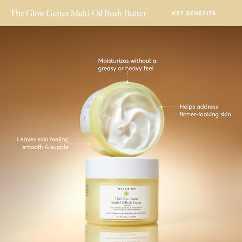 Naturium The Glow Getter Whipped Multi-Oil Body Butter - Firming & Hydrating Body Moisturizer with Shea Butter, 7.7 fl oz Avelisse