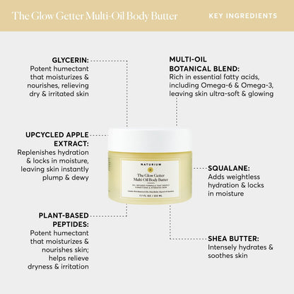 Naturium The Glow Getter Whipped Multi-Oil Body Butter - Firming & Hydrating Body Moisturizer with Shea Butter, 7.7 fl oz Avelisse