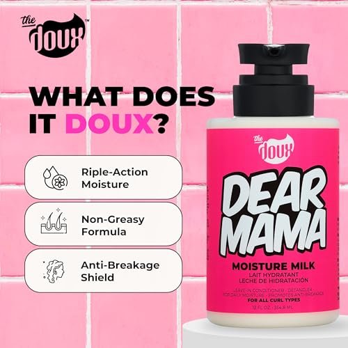 The Doux DEAR MAMA Moisture Milk – Leave In Conditioner for Curly Hair with Aloe & Pineapple – Curl Refresher, Detangler & Deep Conditioner for Natural Hair Care, 12 oz - görsel 8